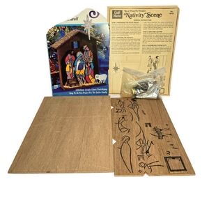 CRAFT MASTER 1972 Wood Paint By Number Nativity Scene No Paint Vintage